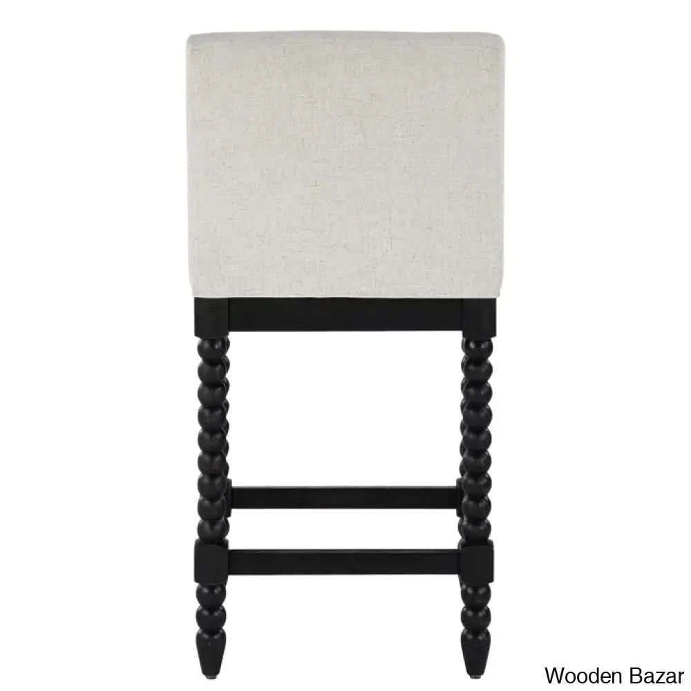 Carollyne Swivel 26’’ High Modern Farmhouse Turned Leg Beaded Counter And Bar Stool