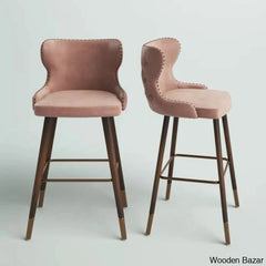 Carrazcox Upholstered Counter And Bar Stool With Solid Wood Frame (Set Of 2)