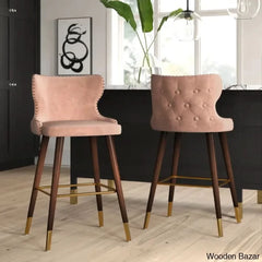 Carrazcox Upholstered Counter And Bar Stool With Solid Wood Frame (Set Of 2)