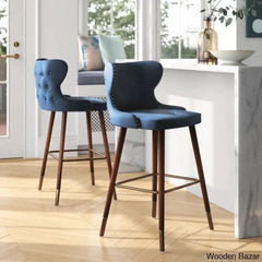 Carrazcox Upholstered Counter And Bar Stool With Solid Wood Frame (Set Of 2) Blue / Bar (29.5ā