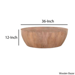 Cassius Solid Wood Single Drum Coffee Table Center Table