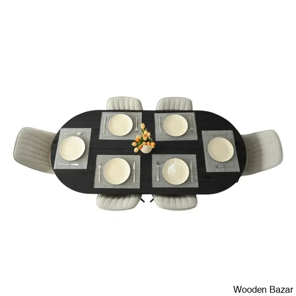 Ceder Luxury 6 Seater Dining Table Set - Wooden Bazar