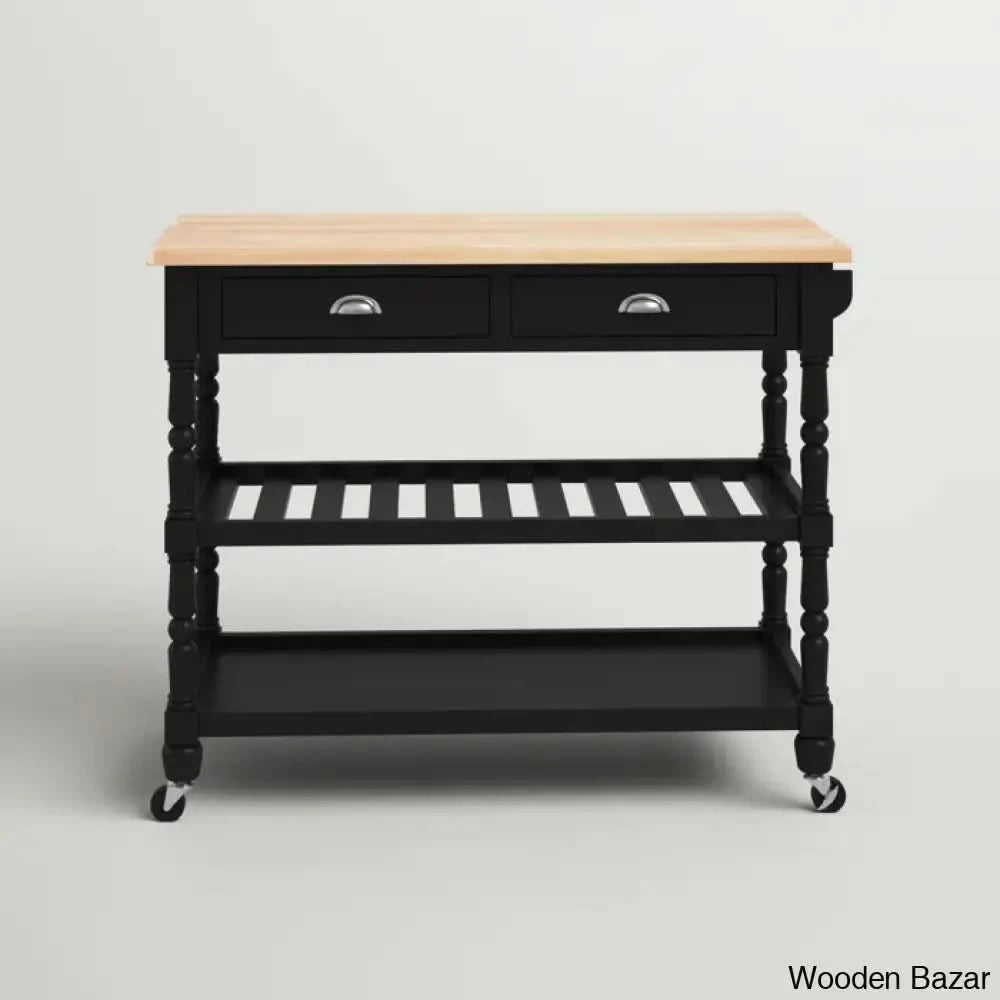 Celia 45āā Kitchen Cart With Butcher Block Top And Locking Wheels Trolley Cart Cabinet Kitchen