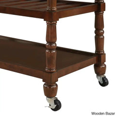 Celia 45āā Kitchen Cart With Butcher Block Top And Locking Wheels Trolley Cart Cabinet Kitchen