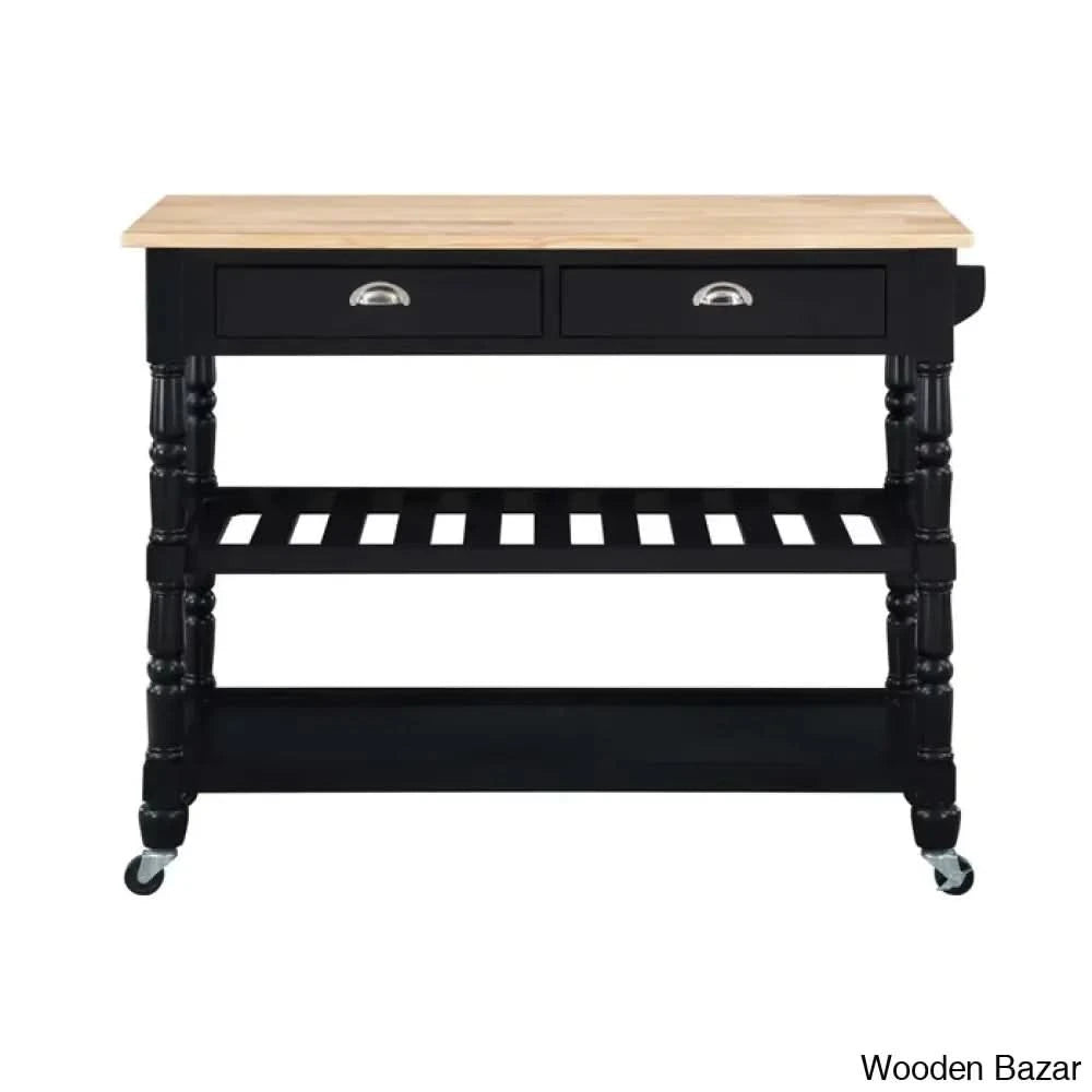 Celia 45āā Kitchen Cart With Butcher Block Top And Locking Wheels Trolley Cart Cabinet Kitchen