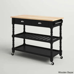 Celia 45āā Kitchen Cart With Butcher Block Top And Locking Wheels Trolley Cart Cabinet Kitchen
