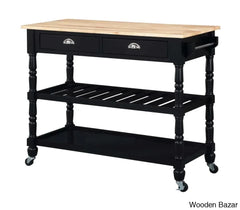 Celia 45āā Kitchen Cart With Butcher Block Top And Locking Wheels Trolley Cart Cabinet Kitchen