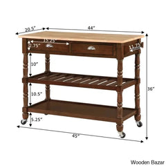 Celia 45āā Kitchen Cart With Butcher Block Top And Locking Wheels Trolley Cart Cabinet Kitchen