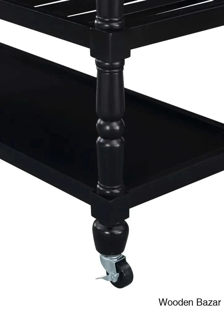 Celia 45āā Kitchen Cart With Butcher Block Top And Locking Wheels Trolley Cart Cabinet Kitchen