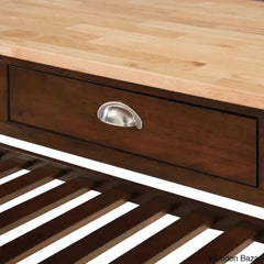 Celia 45āā Kitchen Cart With Butcher Block Top And Locking Wheels Trolley Cart Cabinet Kitchen