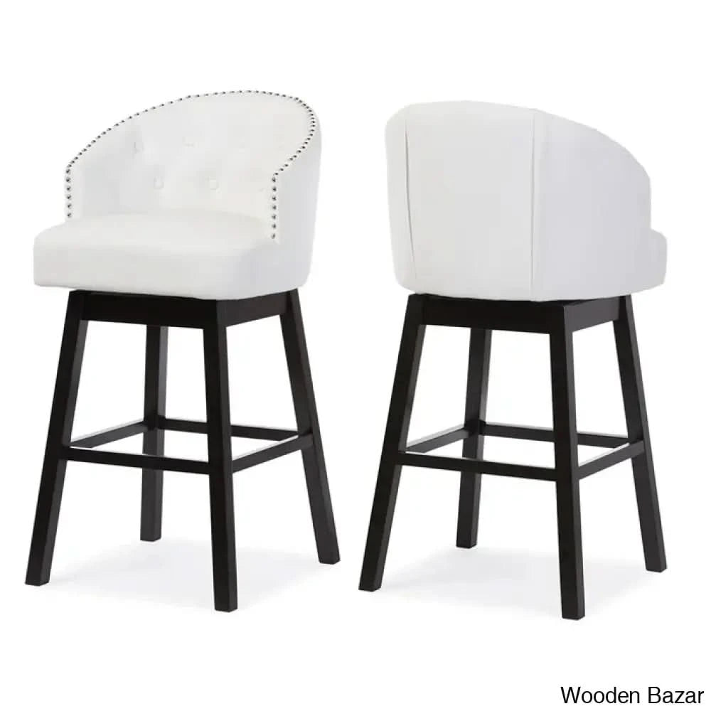 Chaimz Upholstered 30.62’’ Counter Stool With Solid Wood Frame (Set Of 2)
