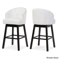 Chaimz Upholstered 30.62’’ Counter Stool With Solid Wood Frame (Set Of 2)
