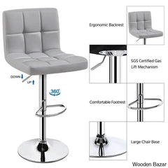 Chandresho Swivel Upholstered Adjustable Height Counter Stool With Metal Frame (Set Of 2)