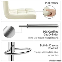 Chandresho Swivel Upholstered Adjustable Height Counter Stool With Metal Frame (Set Of 2)