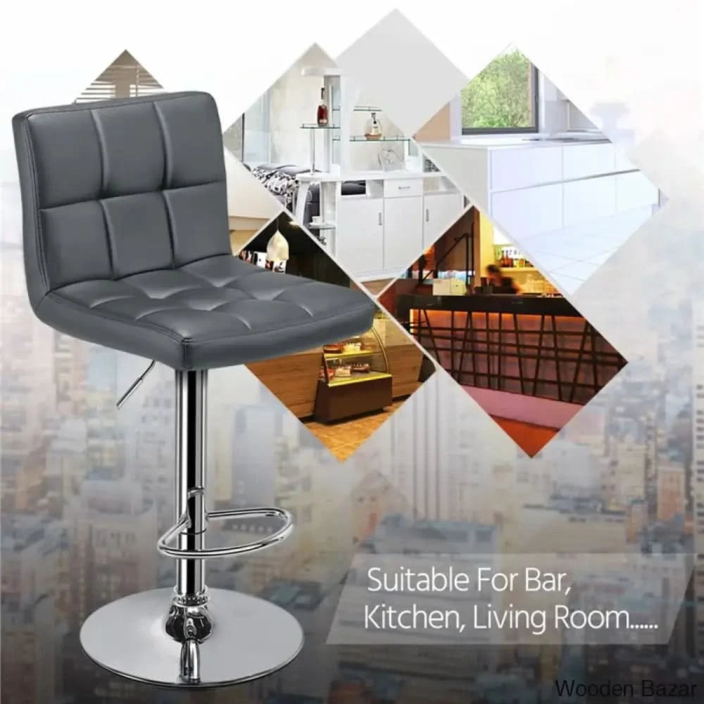 Chandresho Swivel Upholstered Adjustable Height Counter Stool With Metal Frame (Set Of 2)