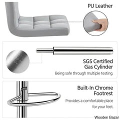 Chandresho Swivel Upholstered Adjustable Height Counter Stool With Metal Frame (Set Of 2)