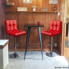 Chandresho Swivel Upholstered Adjustable Height Counter Stool With Metal Frame (Set Of 2)