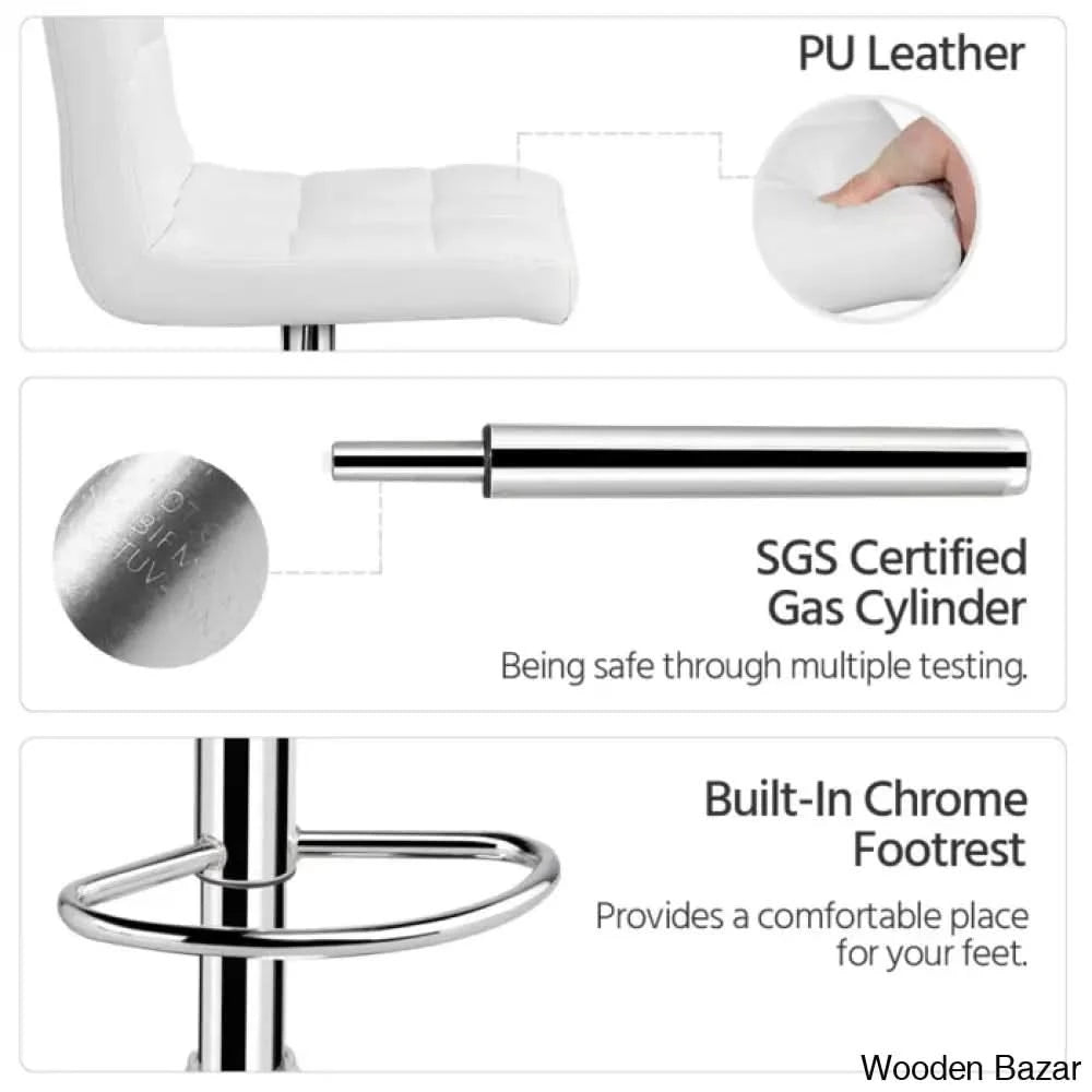 Chandresho Swivel Upholstered Adjustable Height Counter Stool With Metal Frame (Set Of 2)