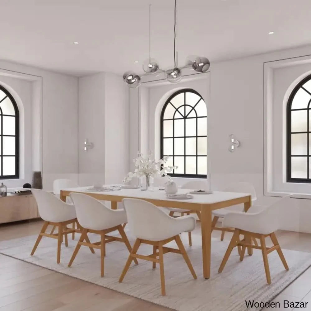 Charlton Luxury 8 Seater Wooden Dining Table Set - Bazar