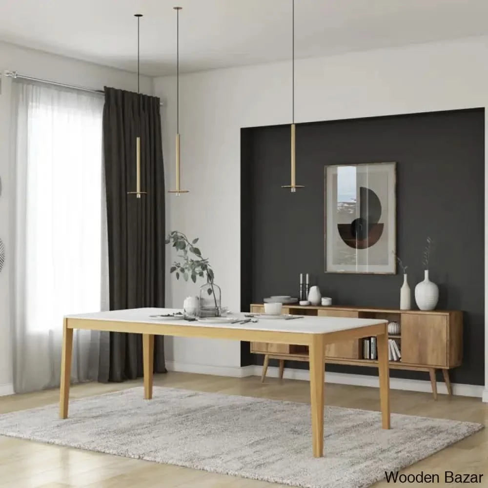 Charlton Luxury 8 Seater Wooden Dining Table Set - Bazar