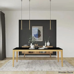 Charlton Luxury 8 Seater Wooden Dining Table Set - Bazar