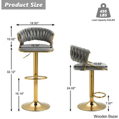 Christalo Swivel Upholstered Adjustable Height Counter And Bar Stool With Metal Frame (Set Of 2)