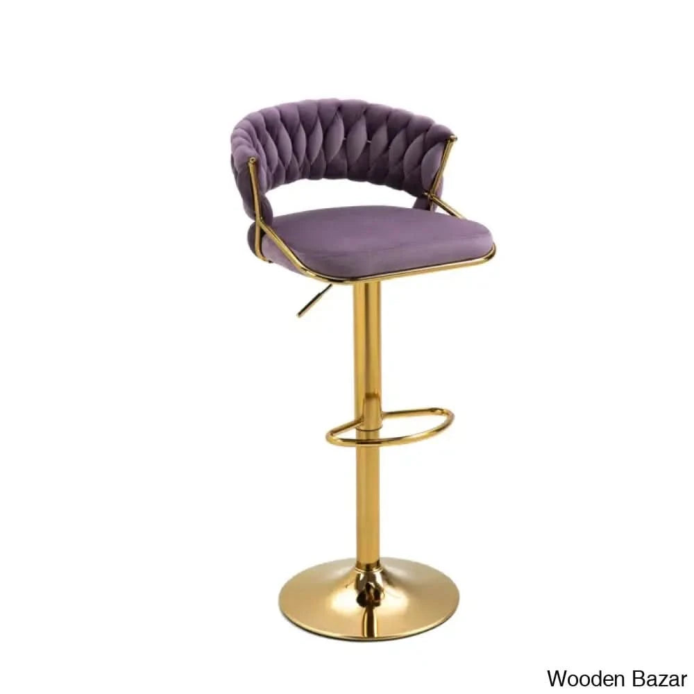 Christalo Swivel Upholstered Adjustable Height Counter And Bar Stool With Metal Frame (Set Of 2)