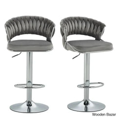 Christalo Swivel Upholstered Adjustable Height Counter And Bar Stool With Metal Frame (Set Of 2)