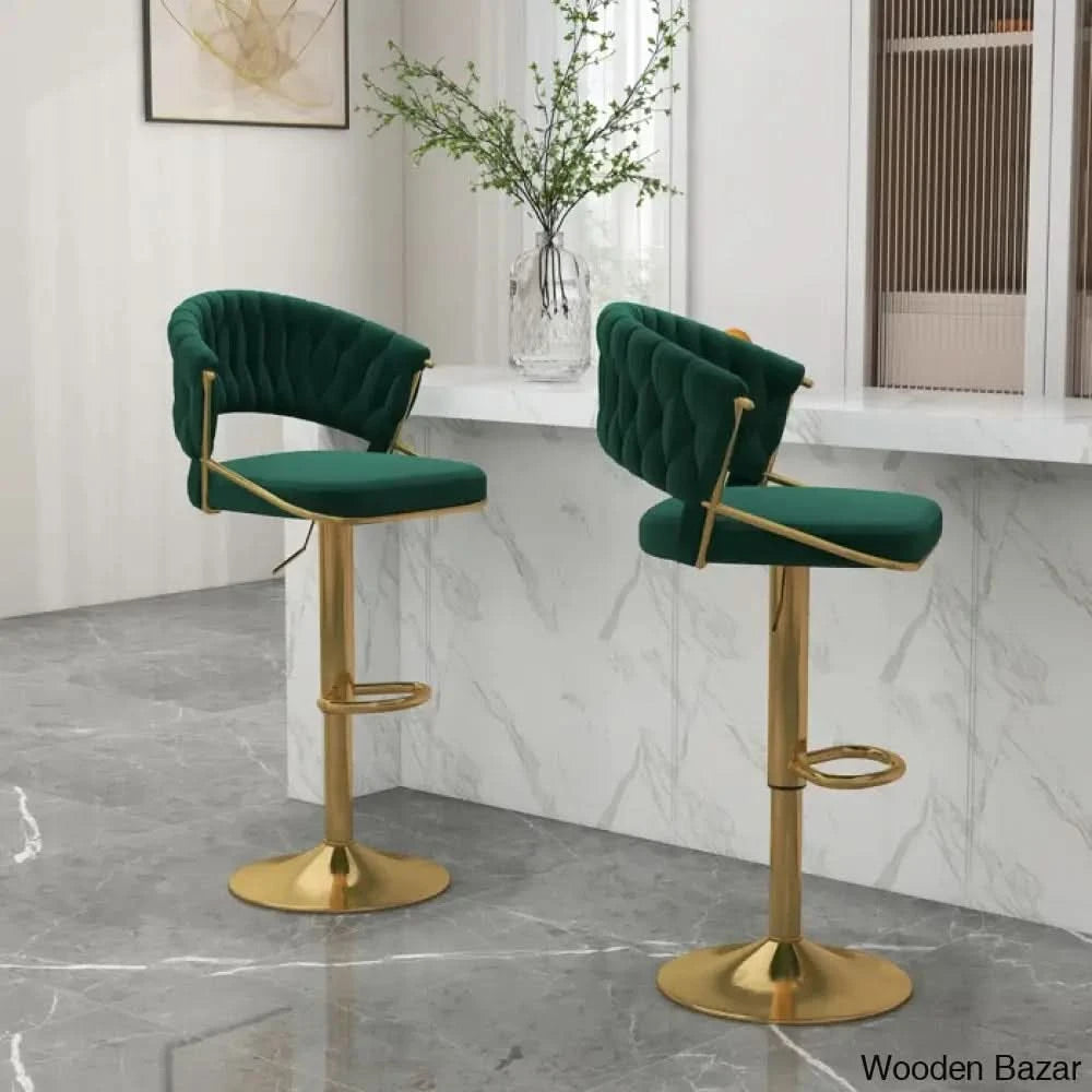 Christalo Swivel Upholstered Adjustable Height Counter And Bar Stool With Metal Frame (Set Of 2)