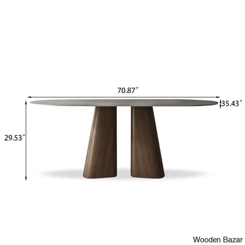 Churchill 4 Seater Stone Top Double Pedestal Dining Set