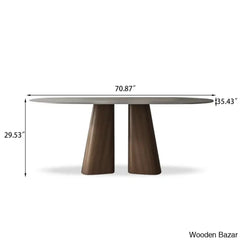 Churchill 4 Seater Stone Top Double Pedestal Dining Set