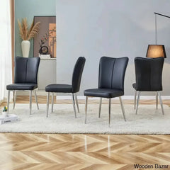 Clemency 4 Seater Glass Top Dining Set - Wooden Bazar