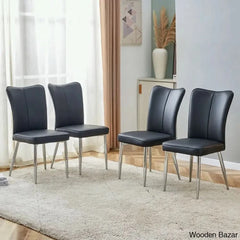 Clemency 4 Seater Glass Top Dining Set - Wooden Bazar