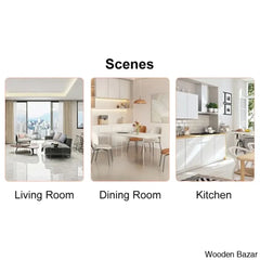 Clemency 4 Seater Glass Top Dining Set - Wooden Bazar