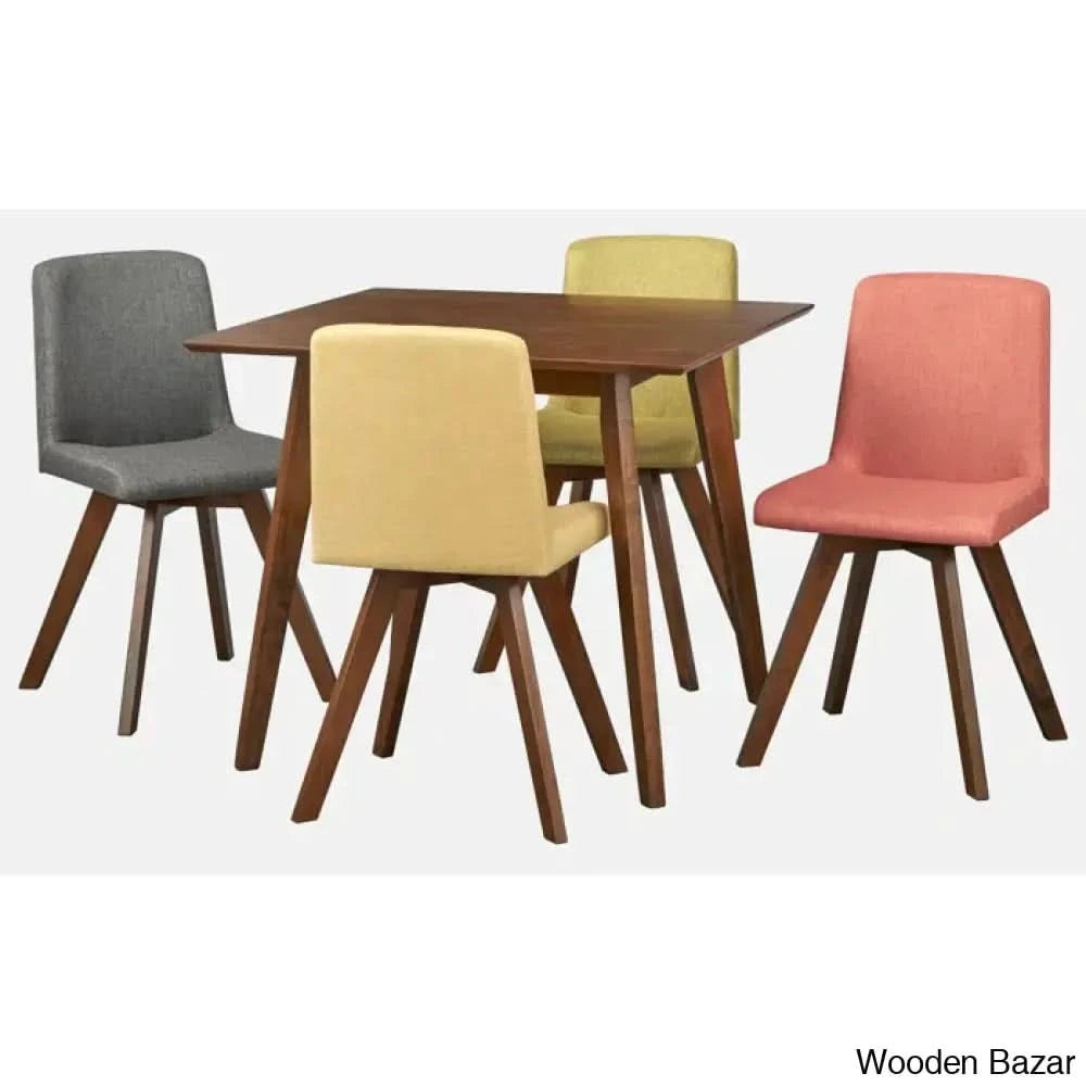 Clemency Modern 4 Seater Dining Table Set - Wooden Bazar