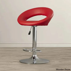 Contemporarylo Vinyle Swivel Rounded Orbit-Style Back Adjustable Height Counter And Bar Stool With