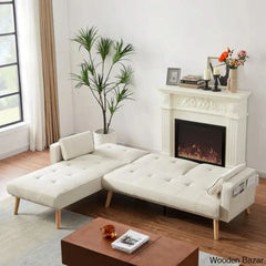Convertible Sectional Sofa Sleeper Left Facing L-Shaped Counch For Living Room