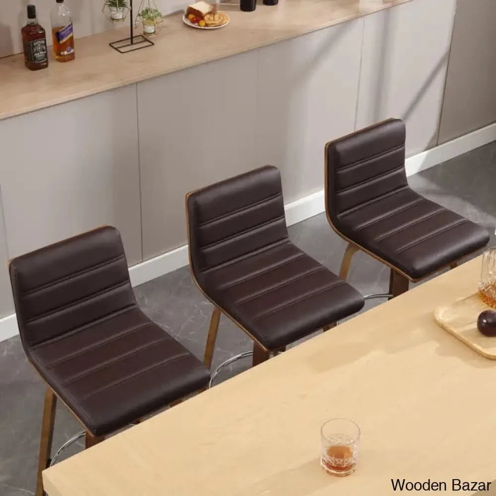 Corria Swivel Upholstered Counter & Bar Stool (Set Of 3) Brown / (26āā Seat Height)