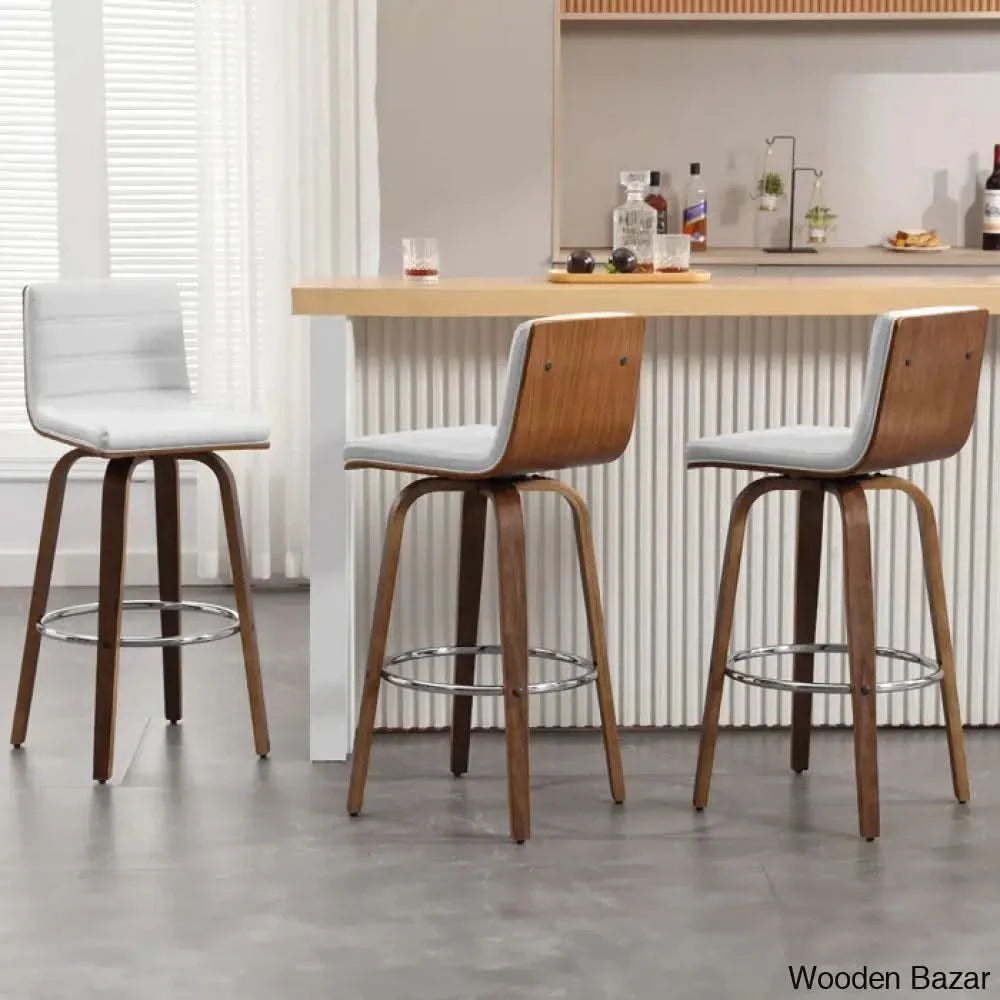 Corria Swivel Upholstered Counter & Bar Stool (Set Of 3) White / (26āā Seat Height)