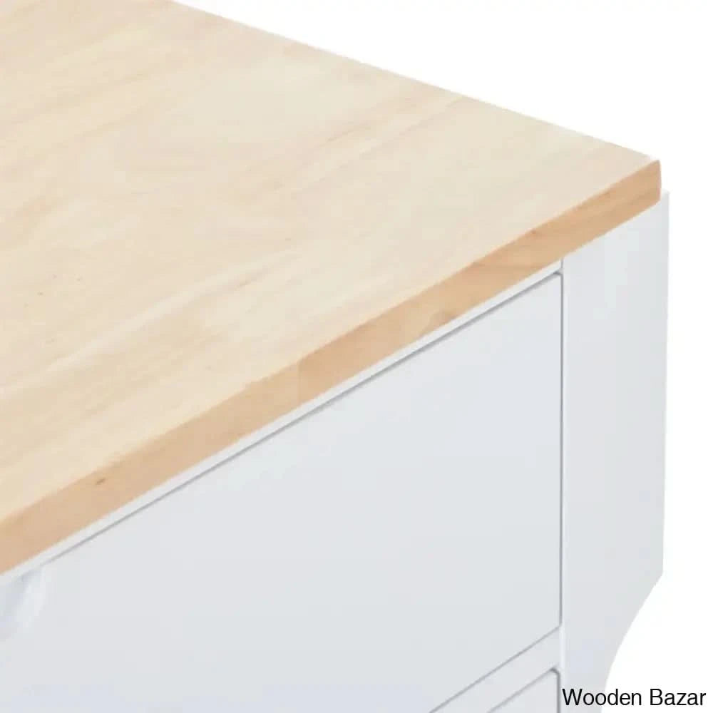 Crader Wood Kitchen Cart Trolley Cart Cabinet Kitchen Island With Storage