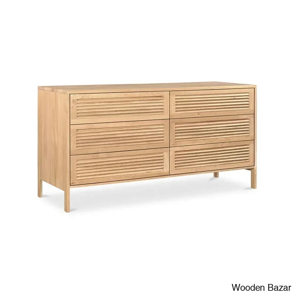 Crafted Comfort Teeda 6-Drawer Chest Spacious Elegant Storage With Timeless Design