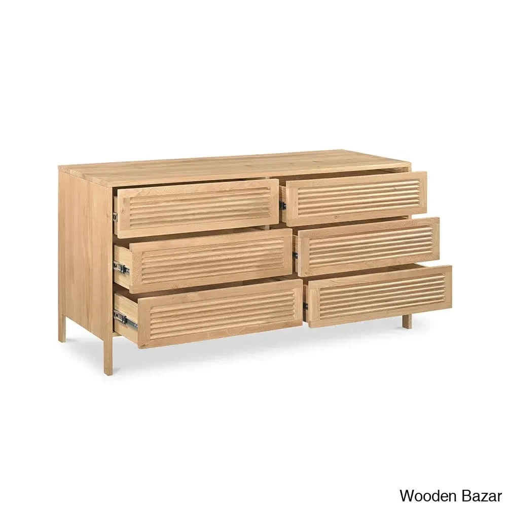 Crafted Comfort Teeda 6-Drawer Chest Spacious Elegant Storage With Timeless Design