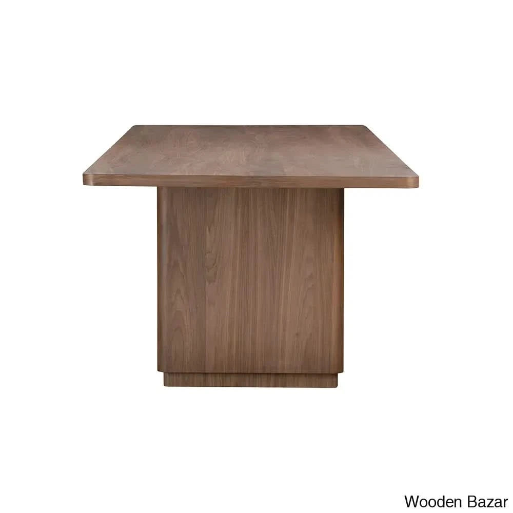Crane Round Off Dining Table For Modern Spaces - Wooden Bazar