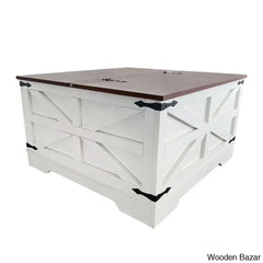 Dahlquisto Farmhouse Square Storage Coffee And Center Table With Hinged Lift Top