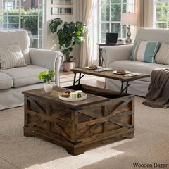 Dahlquisto Farmhouse Square Storage Coffee And Center Table With Hinged Lift Top