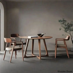 Dana 4 Seater Solid Wood Sled Dining Set - Wooden Bazar 29.5āāH X 51.2āāL 51.2āāW