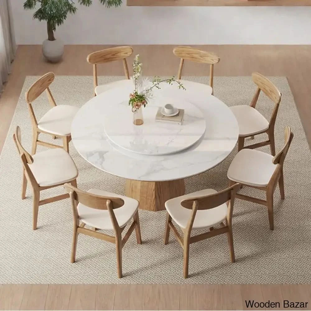 Darnell Luxury 4/6/8 Seater Pedestal Dining Set - Wooden Bazar 29.5āāH X 59.1āāL 59.1āāW / 8