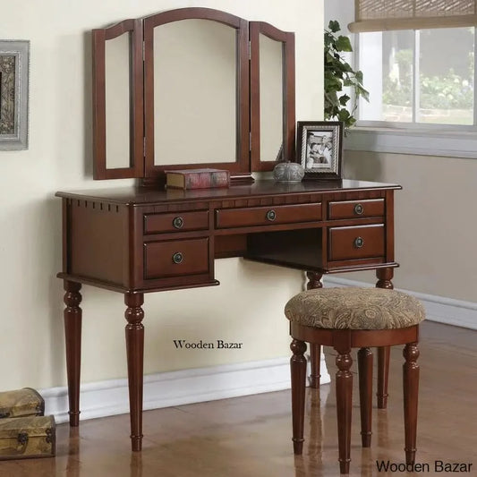 Deaquaneil Vanity Dressing Table With Mirror And Stool