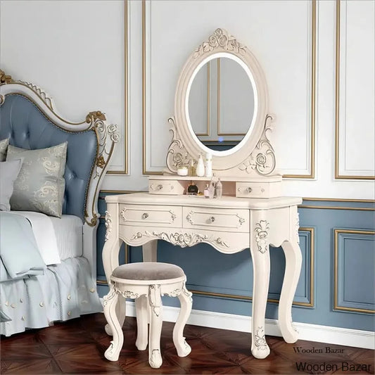 Demartino Vanity Dressing Table With Mirror And Stool