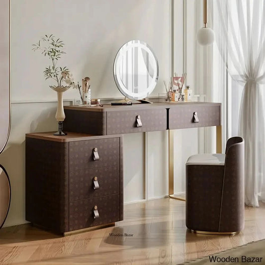 Demeca Vanity Dressing Table With Mirror Light And Stool